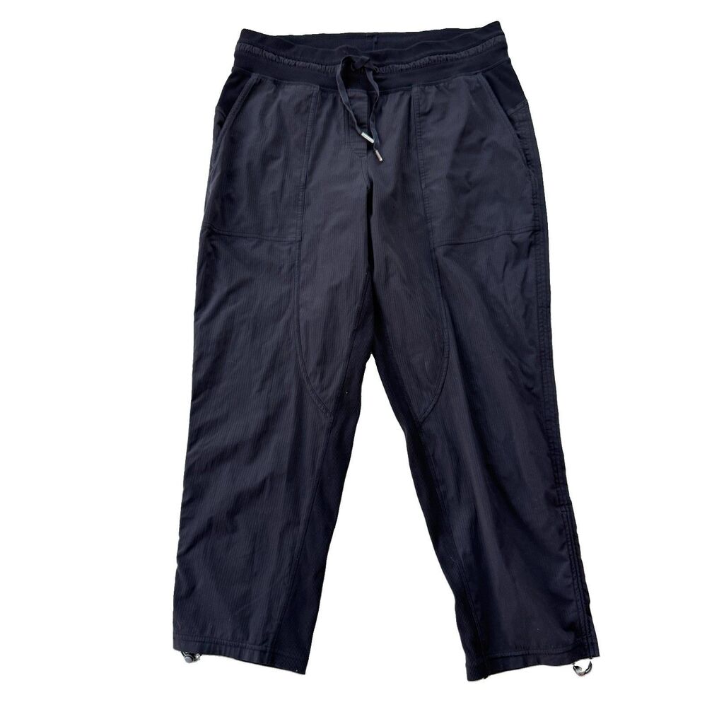 Lululemon Womens 8 Dance Studio Crop 25" Black Mid Rise Drawstring On The Move
